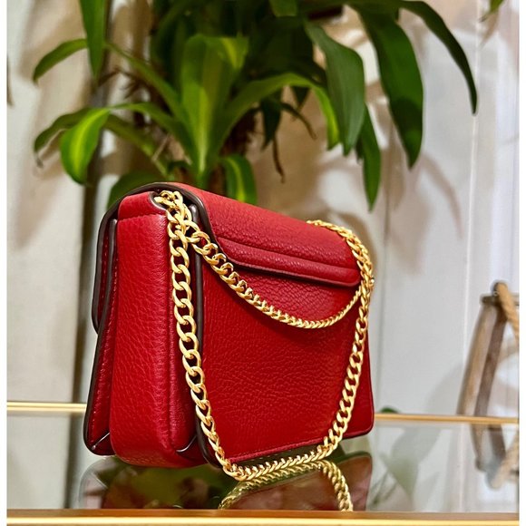 ♦️♦️  TORY BURCH AUTHENTIC RED LEATHER CHELSEA HANDBAG ♦️♦️ - Picture 5 of 14